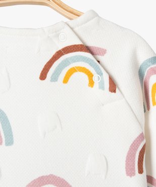 Robe bébé fille en maille à motif chat gaufré vue3 - GEMO(BEBE DEBT) - GEMO