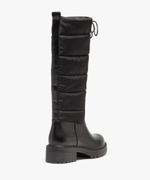 Bottes femme unies à semelle crantée et tige matelassée vue4 - GEMO (CASUAL) - GEMO