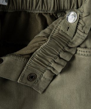 Pantalon bébé fille en toile avec ceinture tressée vue3 - GEMO(BEBE DEBT) - GEMO