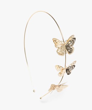Serre-tête fille en métal doré avec papillons vue1 - GEMO (ENFANT) - GEMO