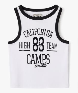 Débardeur court en maille côtelée fille - Camps United vue1 - CAMPS - GEMO
