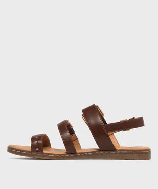 Sandales plates avec brides à boucles et à clous femme - Valentina Baldano vue3 - VALENTINA BALDA - GEMO