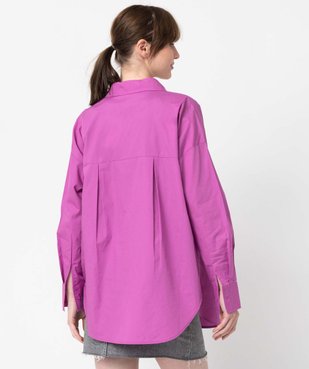 Chemise femme coupe oversize avec poche poitrine vue3 - GEMO(FEMME PAP) - GEMO