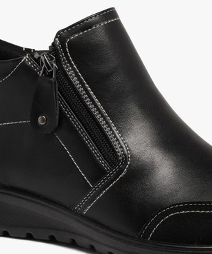 Boots femme confort à double zip avec surpiqûres contrastantes vue6 - G'FLEX GEMO FOR GOOD - GEMO