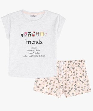 Pyjashort fille bicolore à motifs - Hello Kitty vue1 - HELLO KITTY - GEMO