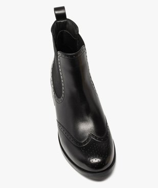 Boots femme style chelsea unis à bout fleuri vue5 - GEMO (CASUAL) - GEMO