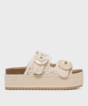 Mules à double bride façon macramé sur semelle plateforme femme - 5 Miles vue1 - 5 MILES - GEMO