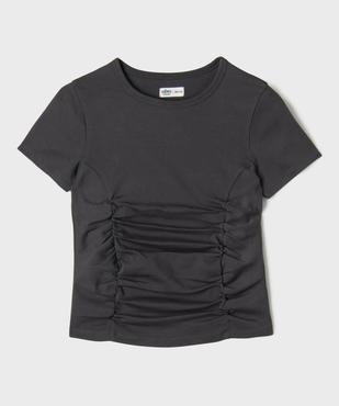 Tee-shirt manches courtes froncé fille vue1 - GEMO 4G FILLE - GEMO