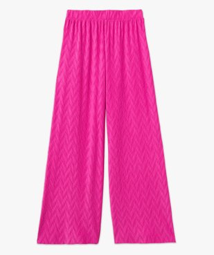 Pantalon large en maille stretch texturée femme vue4 - GEMO(FEMME PAP) - GEMO