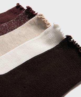 Chaussettes hautes avec finitions froncées femme (lot de 5) vue2 - GEMO(HOMWR FEM) - GEMO
