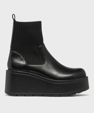 Boots avec tige chaussette et semelle plateforme femme - 5 Miles vue2 - 5 MILES - GEMO