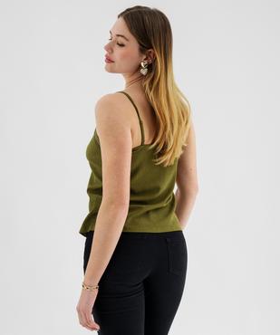 Débardeur à fines bretelles en maille texturée et broderies femme vue3 - GEMO 4G FEMME - GEMO