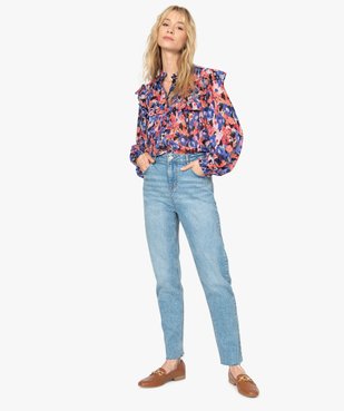 Chemise femme en voile à motifs fleuris avec finitions volantées vue5 - GEMO(FEMME PAP) - GEMO