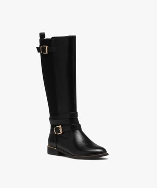 Bottes femme unies avec détails métallisés vue2 - GEMO (CASUAL) - GEMO