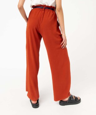 Pantalon femme en maille fluide avec ceinture imprimée vue3 - GEMO(FEMME PAP) - GEMO