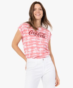 Tee-shirt femme à manches courtes avec inscription – Coca Cola vue1 - COCA COLA - GEMO