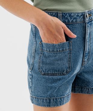 Short en jean ample taille haute avec poches sur l’avant femme vue2 - GEMO 4G FEMME - GEMO