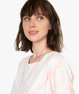 Tee-shirt femme à manches courtes oversize vue2 - GEMO(FEMME PAP) - GEMO
