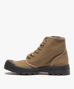 Baskets homme montantes en toile et semelle crantée vue3 - GEMO (CASUAL) - GEMO