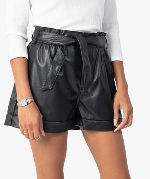 Short femme taille haute avec ceinture amovible vue2 - GEMO(FEMME PAP) - GEMO