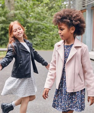 Blouson fille style biker en suédine vue6 - GEMO (ENFANT) - GEMO