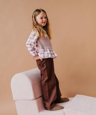 Pull avec manches et volants en coton effet 2 en 1 fille vue5 - GEMO (ENFANT) - GEMO