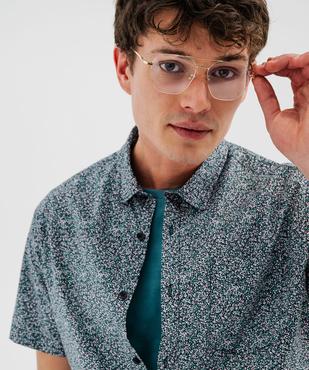 Chemise manches courtes en coton imprimé homme vue2 - GEMO 4G HOMME - GEMO