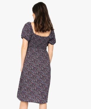 Robe de grossesse à manches courtes et buste smocké vue3 - GEMO (MATER) - GEMO