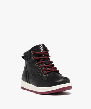 Baskets garçon mid-cut unies à col en toile vue2 - GEMO 4G GARCON - GEMO