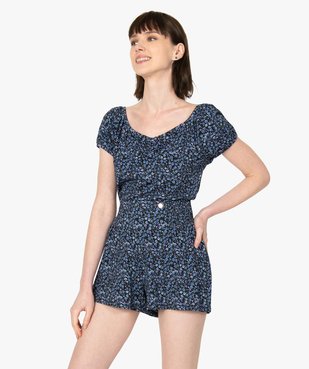 Haut de pyjama femme à motifs fleuris – LuluCastagnette vue5 - LULUCASTAGNETTE - GEMO