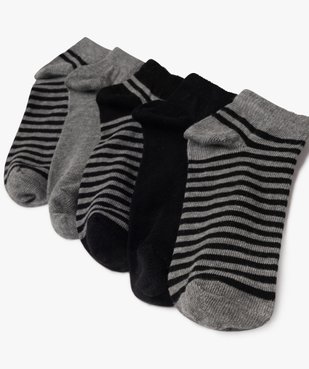 Chaussettes ultra courtes rayées garçon (lot de 5) vue2 - GEMO 4G GARCON - GEMO