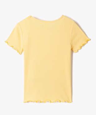 Tee-shirt fille à manches courtes avec fleurs brodées vue4 - GEMO (ENFANT) - GEMO