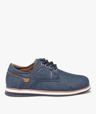 Derbies garçon unis en toile avec semelle bicolore vue1 - BUGGY - GEMO