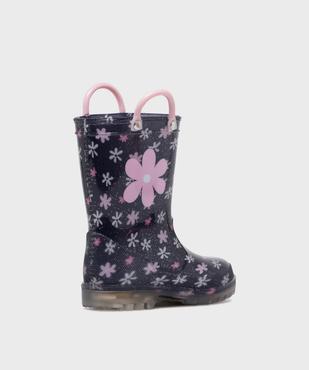 Bottes de pluie bébé fille à anses et semelle lumineuse motif fleuri vue11 - LITTLE LOVE - GEMO