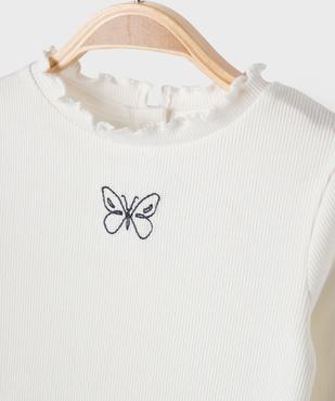 Tee-shirt manches longues à motif brodé et finitions froncées bébé fille vue3 - GEMO 4G BEBE - GEMO