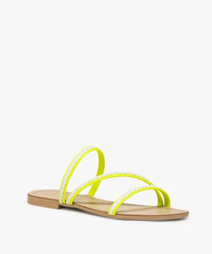 Nu-pieds femme mules plates à fines brides tressées vue2 - GEMO (CASUAL) - GEMO