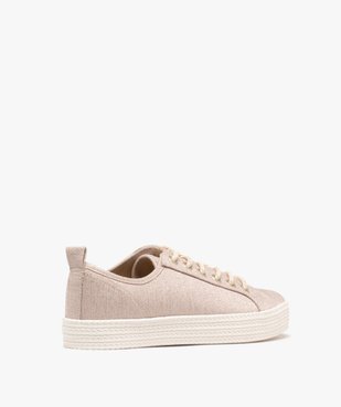 Baskets en toile à lacets avec épaisse semelle femme vue10 - FOLLOW ME G4G - GEMO