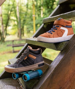 Boots garçon avec doublure peluche et fermeture lacets vue7 - GEMO 4G GARCON - GEMO
