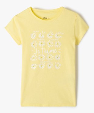 Tee-shirt fille pastel à motif pailleté vue1 - GEMO (ENFANT) - GEMO