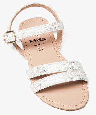 Sandales filles unies à brides fermeture boucle Dessus blanc métallisé vue5 - GEMO (ENFANT) - GEMO