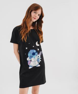 Chemise de nuit en jersey de coton imprimé femme - Stitch vue1 - LILO & STITCH - GEMO