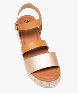 Sandales femme compensées à semelle en corde vue5 - GEMO(URBAIN) - GEMO