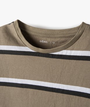 Tee-shirt garçon rayé à manches courtes 100% coton biologique vue2 - GEMO C4G GARCON - GEMO