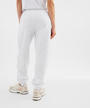 Pantalon de jogging en molleton uni à taille élastiquée femme vue3 - GEMO 4G FEMME - GEMO
