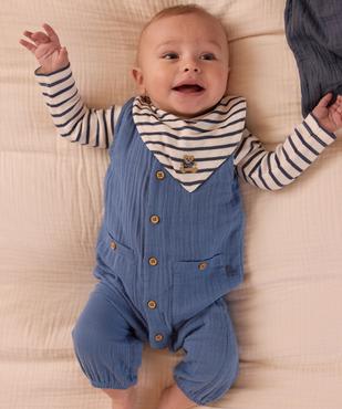 Ensemble 3 pièces salopette, body et bavoir bébé garçon - LuluCastagnette vue5 - LULUCASTAGNETTE - GEMO