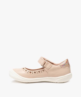 Ballerines fille babies à scratch avec fleurs irisées vue3 - GEMO (ENFANT) - GEMO