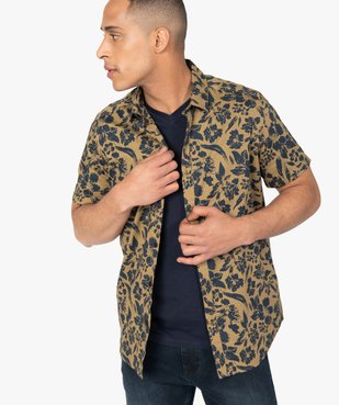 Chemise homme à manches courtes à motifs fleuris vue1 - GEMO (HOMME) - GEMO