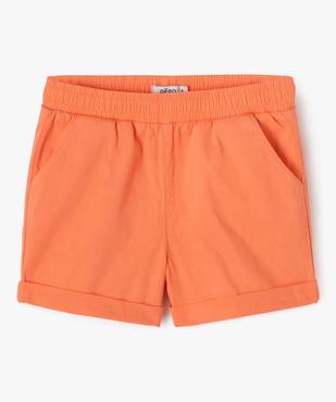 Short ample avec taille élastique en coton stretch fille vue1 - GEMO (ENFANT) - GEMO