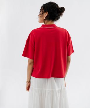 Polo manches courtes coupe large feme vue3 - GEMO 4G FEMME - GEMO