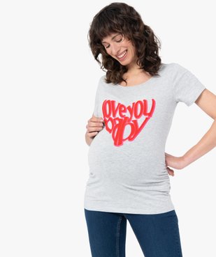 Tee-shirt de grossesse imprimé vue1 - GEMO (MATER) - GEMO